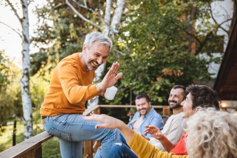 Group of parents smiling in parenting retreat